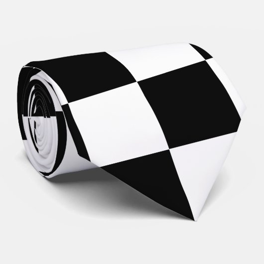 Zwart Wit Checkerboard Checkerboard Checkered Chec Stropdas (Opgerold)
