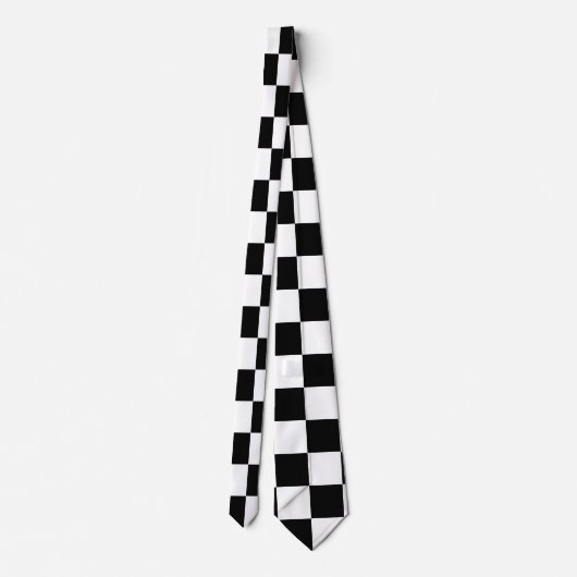 Zwart Wit Checkerboard Checkerboard Checkered Chec Stropdas (Achterkant)