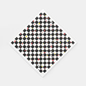 Zwart Wit Checkerboard Confetti Patroon Verjaardag Servet (Hoek)
