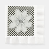 Zwart-wit Checkerboard Daisy Servet (Voorkant)
