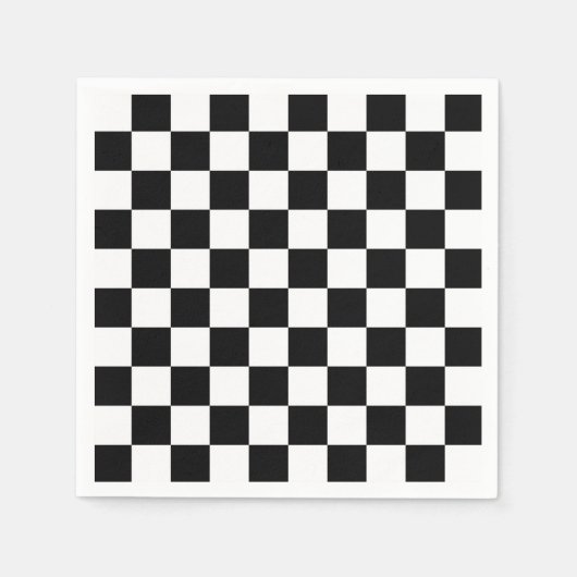 Zwart-wit Checkerboard Geruite vlag Servet (Voorkant)