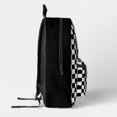 Zwart Wit Checkerboard Patroon Race Car Track Bedrukte Rugzak (Links)