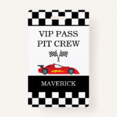 Zwart Wit Checkerboard Patroon Verjaardag Badge (Voorkant)