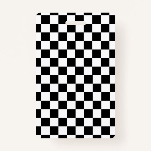 Zwart Wit Checkerboard Patroon Verjaardag Badge (Achterkant)
