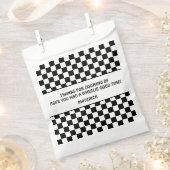 Zwart Wit Checkerboard Patroon Verjaardag Bedankzakje (Geknipt)