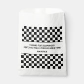 Zwart Wit Checkerboard Patroon Verjaardag Bedankzakje (Voorkant)