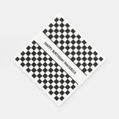 Zwart Wit Checkerboard Patroon Verjaardag Servet (Hoek)