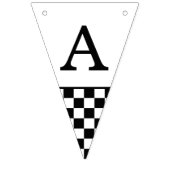 Zwart Wit Checkerboard Patroon Verjaardag Vlaggetjes (Derde vlag)