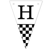 Zwart Wit Checkerboard Patroon Verjaardag Vlaggetjes (Tweede vlag)
