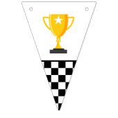 Zwart Wit Checkerboard Patroon Verjaardag Vlaggetjes (Eerste vlag)