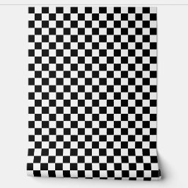 Zwart-wit Checkerboard Racing Thema Behang