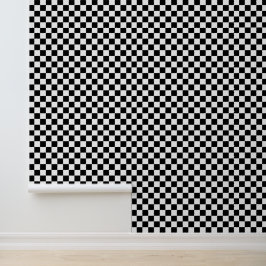Zwart-wit Checkerboard Racing Thema Behang
