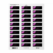 Zwart & Wit Checkerboard Roze Bow Etiket (Full Sheet)