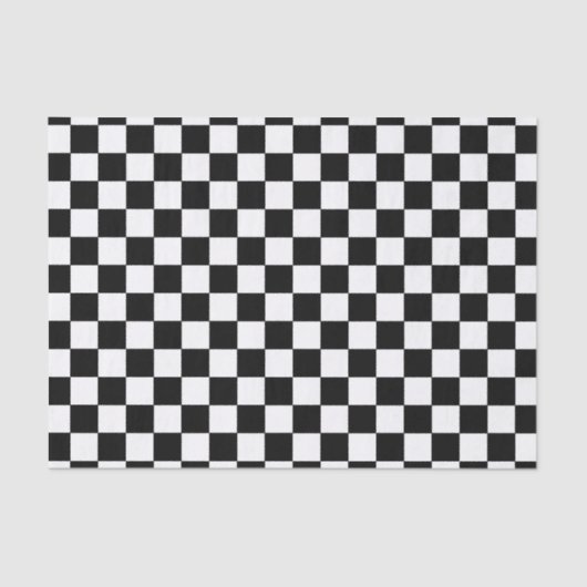 Zwart-wit Checkerboard Squares Tissuepapier (Voorkant)