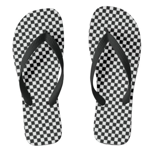 Zwart-wit Checkerboard Teenslippers (Voetbed)
