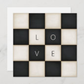  zwart-wit checkers Aangepaste letters Bedankkaart (Voorkant / Achterkant)