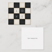 zwart-wit checkers Custom Letters Mini Notitiekaartje (Voorkant / Achterkant)