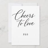 Zwart-wit Cheers to Love Elegant Wedding charme Kaart (Achterkant)