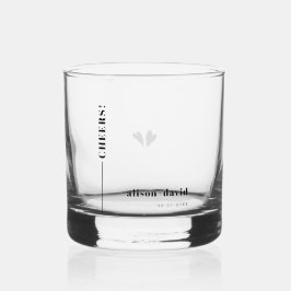 Zwart, wit CHEERS typografie minimalistische bruil Whisky Glas