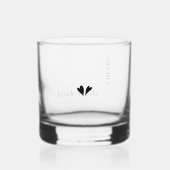 Zwart, wit CHEERS typografie minimalistische bruil Whisky Glas (Achterkant)