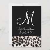 Zwart-wit Cheetah Wedding Metallic Paper Kaart (Achterkant)