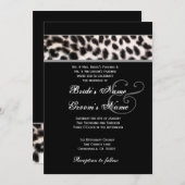 Zwart-wit Cheetah Wedding Metallic Paper Kaart (Voorkant / Achterkant)