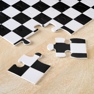 Zwart-wit cheque Jigzaag Puzzle Legpuzzel