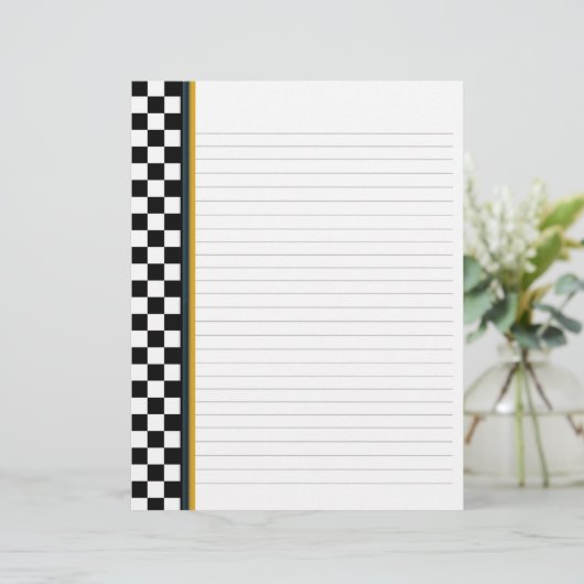 Zwart-wit cheque met geel Multomap voor accessoire (Staand voorkant)