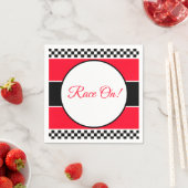 Zwart wit cheque met rood servet (Insitu)