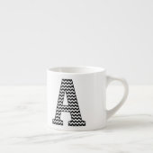 Zwart-wit Chevron A Monogram Espresso Kop (Rechts)