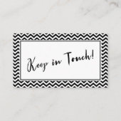 Zwart-wit Chevron "adreswijziging" Kaart Visitekaartje (Achterkant)