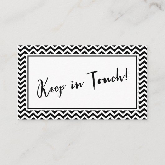 Zwart-wit Chevron "adreswijziging" Kaart Visitekaartje (Achterkant)