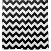 Zwart-wit Chevron Afdrukgordijn Douchegordijn (Voorkant)