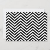 Zwart-wit Chevron Afstudeeraankondiging Aankondiging (Achterkant)