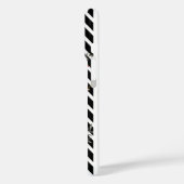 Zwart-wit Chevron Bloemrijke Monogram  Case-Mate iPhone Case (Achterkant / Links)