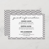 Zwart-wit Chevron bruiloft informatie Kaart (Voorkant / Achterkant)