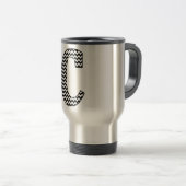 Zwart-wit Chevron C Travel Mug Reisbeker (Voorkant rechts)