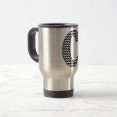 Zwart-wit Chevron C Travel Mug Reisbeker (Voorkant links)