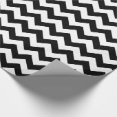 Zwart-wit Chevron Classic patroon Cadeaupapier (Hoek)