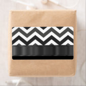 Zwart-wit chevron etiket (Insitu)