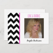 Zwart-wit Chevron: Foto Dank u Briefkaart (Voorkant / Achterkant)