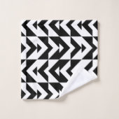 Zwart-wit Chevron geometrisch patroon Bad Handdoek (Wasdoekje)