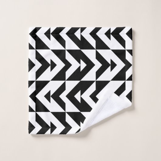 Zwart-wit Chevron geometrisch patroon Bad Handdoek (Wasdoekje)