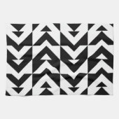 Zwart-wit Chevron geometrisch Theedoek (Horizontaal)