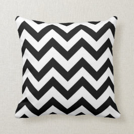 Zwart-wit chevron kussen