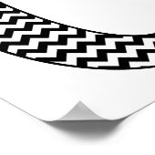 Zwart-wit Chevron Letter C Monogram Poster (Hoek)