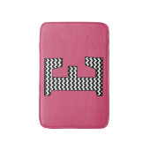 Zwart-wit Chevron Letter E Monogram Badmat (Voorkant Verticaal)