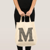 Zwart-wit chevron "M" Monogram Canvas tas (Voorkant (product))