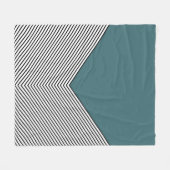 Zwart-wit chevron ontwerp en blauwe driehoek fleece deken (Voorkant (Horizontaal))