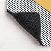 Zwart-wit chevron ontwerp en gele driehoek muismat (Hoek)